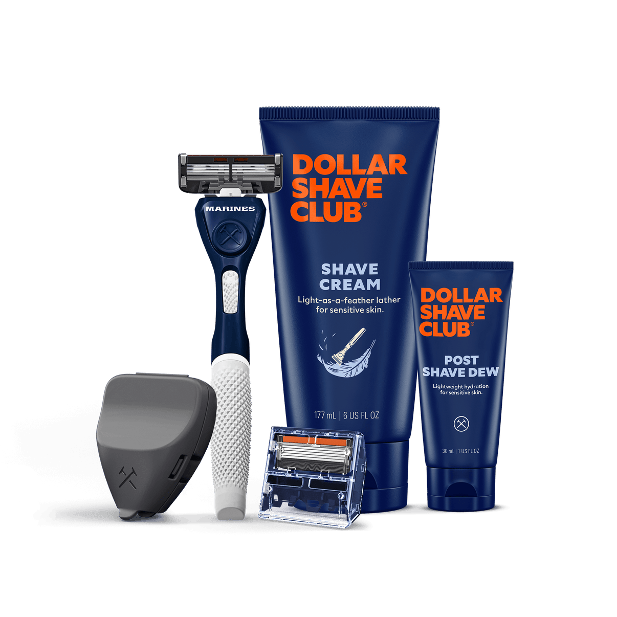 Officially licensed Marines Razor with Shave Cream, Post Shave Dew, Razor Cover bundled together