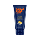 Dollar Shave Club shave butter tube on a black background